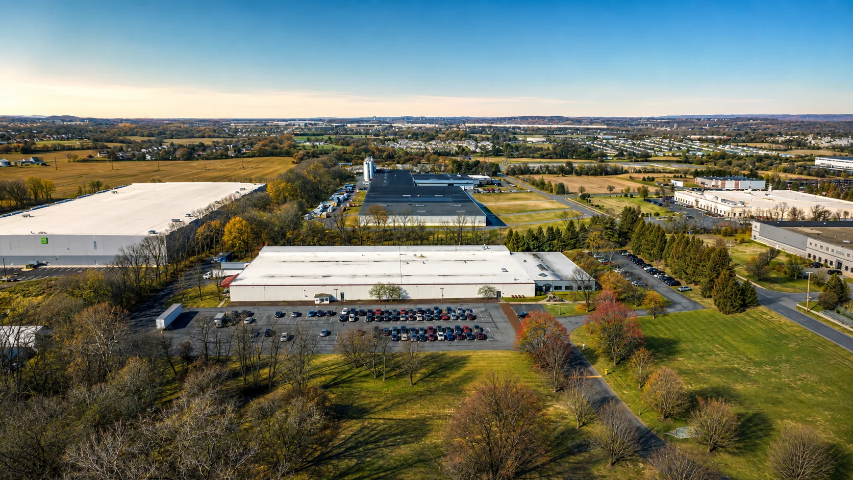 Industrial property aerial view